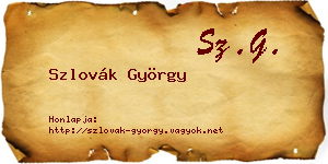 Szlovák György névjegykártya