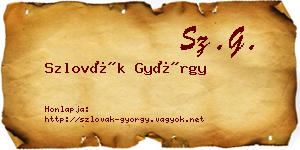Szlovák György névjegykártya
