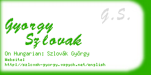 gyorgy szlovak business card