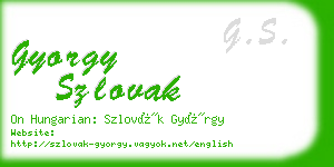gyorgy szlovak business card